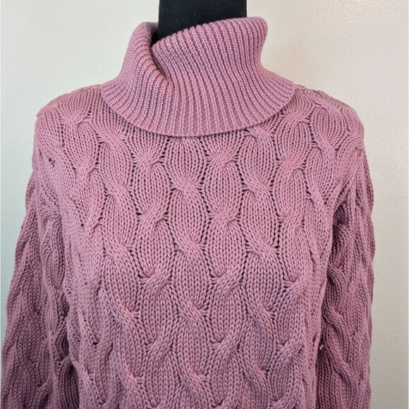 VTG Cable Knit Barbiecore Preppy Light Academia Cozycore Granny Chic Sweater M - Picture 3 of 7